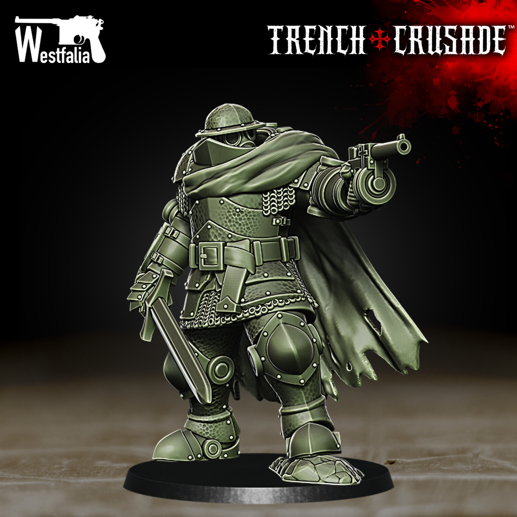 Trench Crusade - Red Brigade Mechanized Gunslinger Lieutenant - Trench Crusade STL file - Image 2