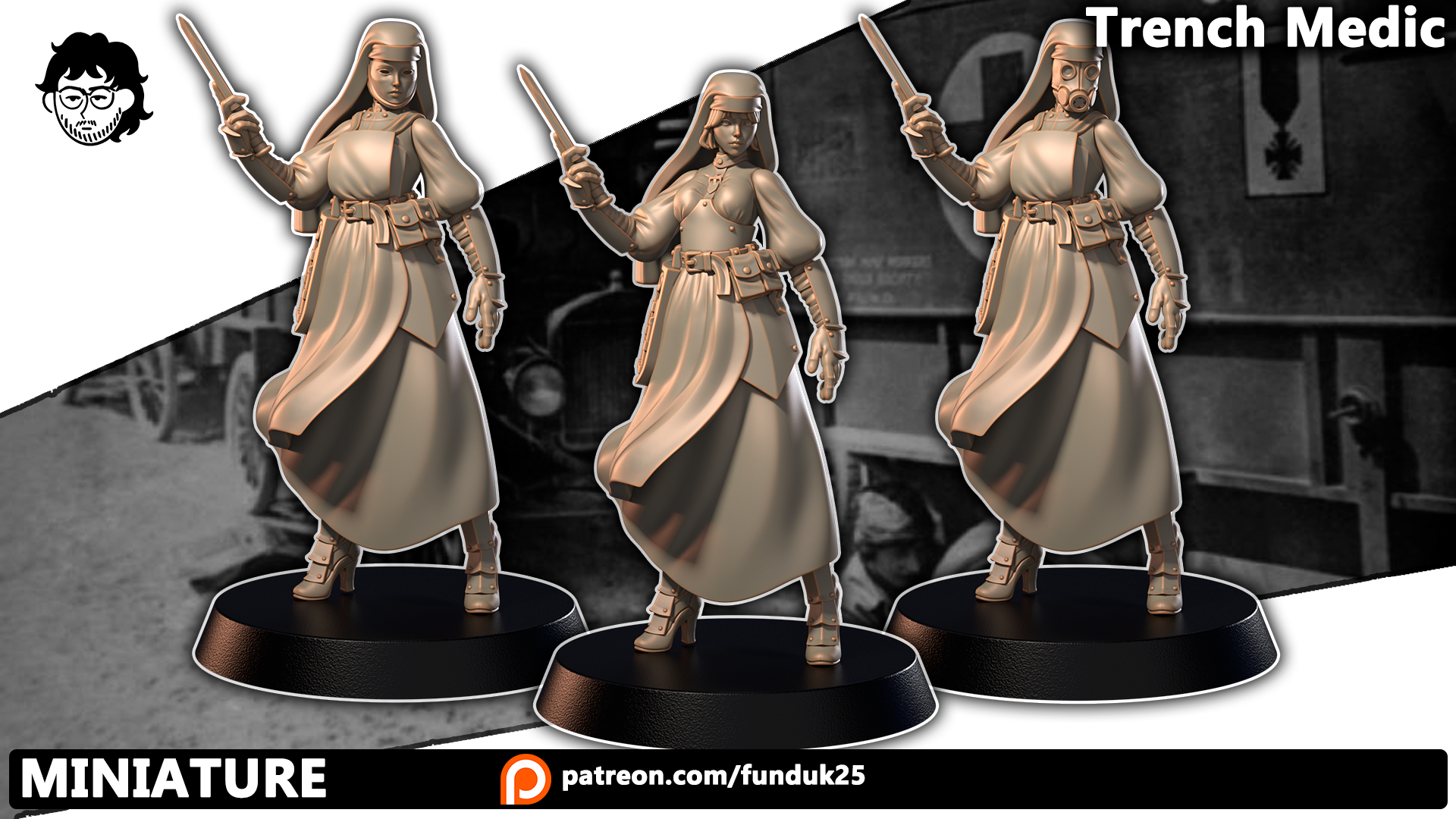 Trench Medic - Trench Crusade STL file - Image 2