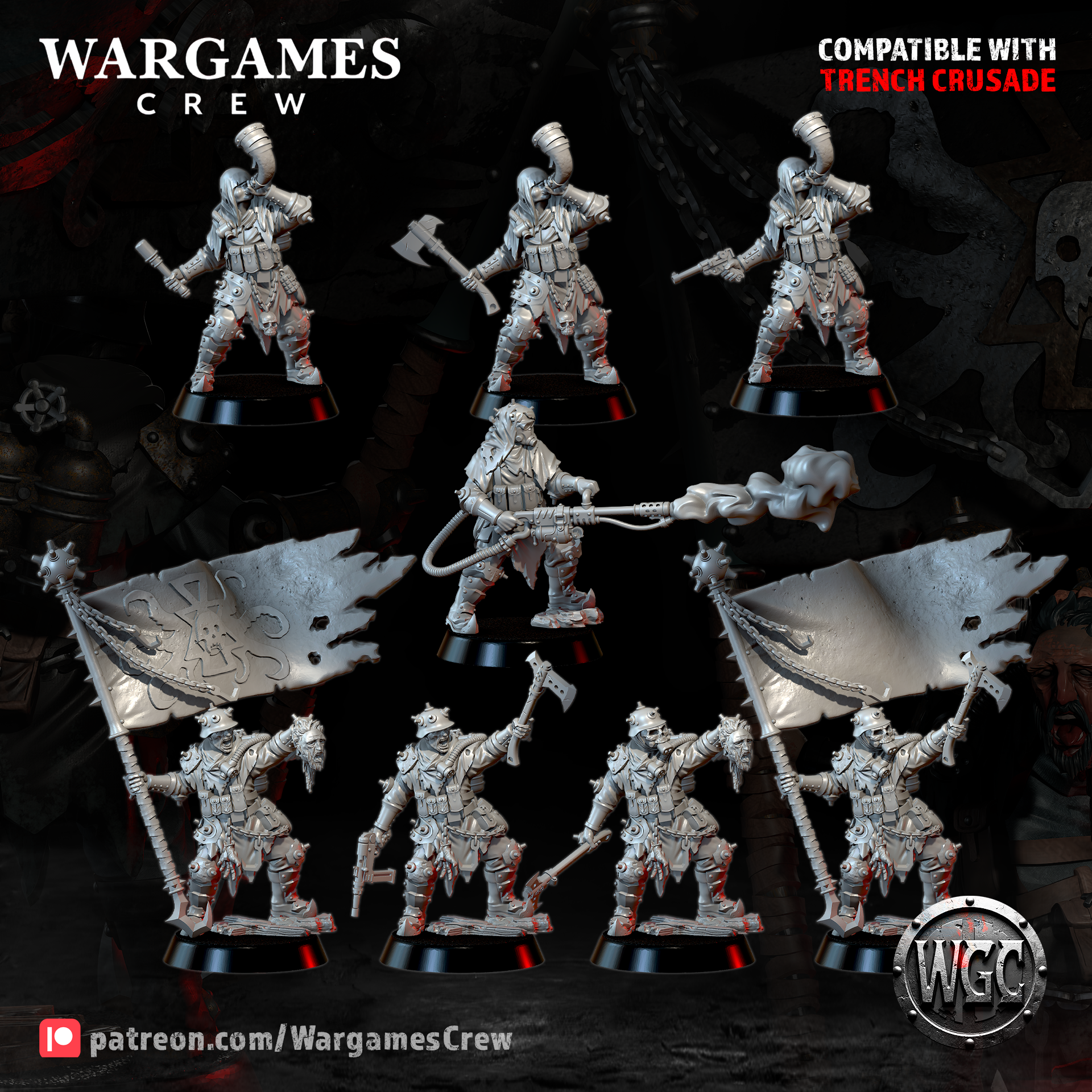 Hellwave Raiders Command - Trench Crusade STL file - Image 5