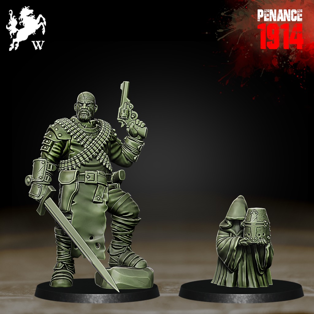 Mercenaries - Wasteland Crusader - Trench Crusade STL file for Eire Lieutenant, Lieutenant, Highland Lieutenant