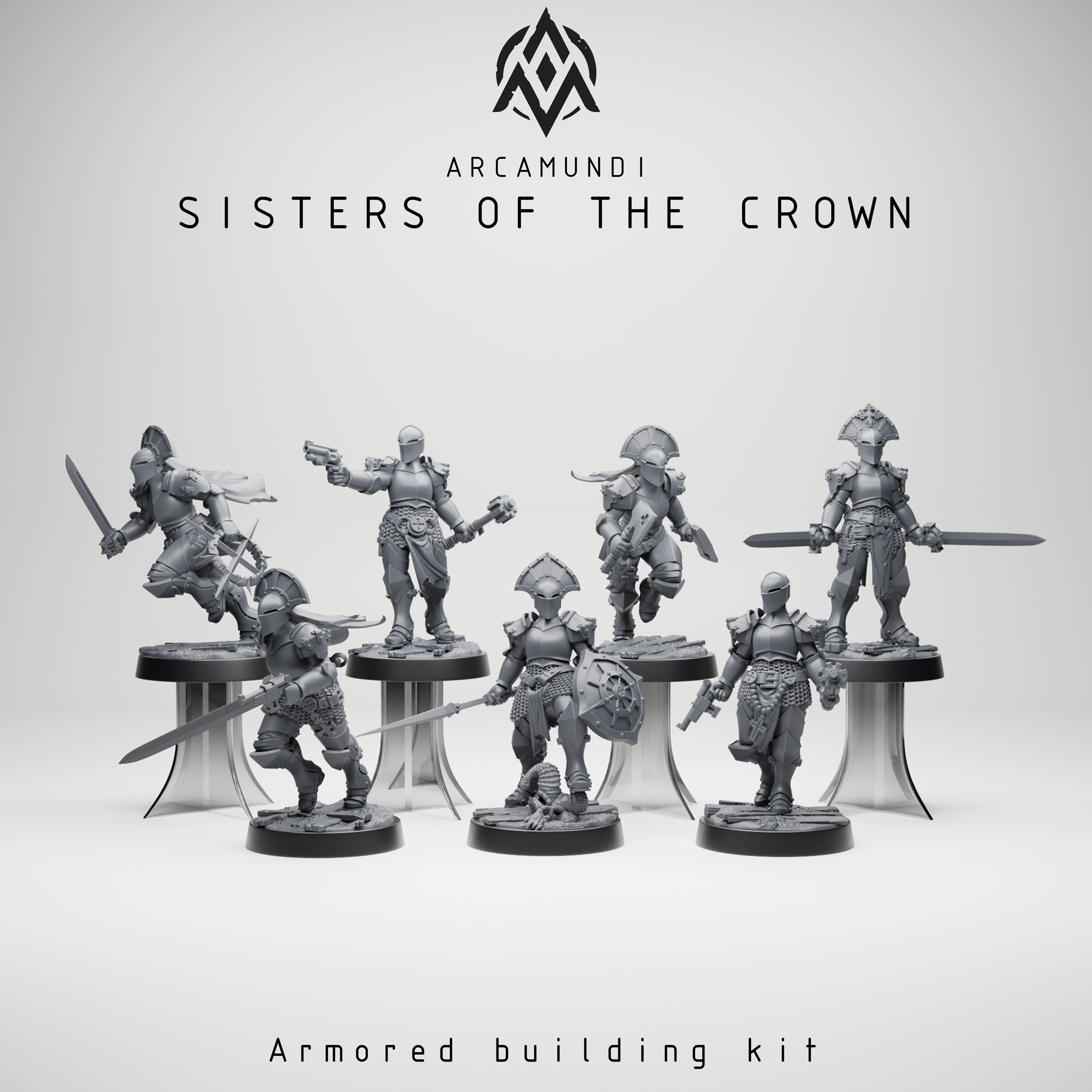 Sisters of the Crown - Armored nun building kit - Trench Crusade STL file for Stigmatic Nun