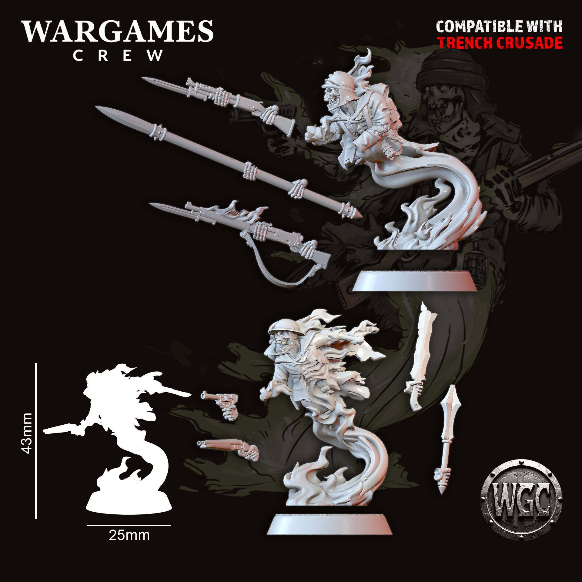 Ghosts of the No Man's Land troopers - Trench Crusade STL file - Image 8