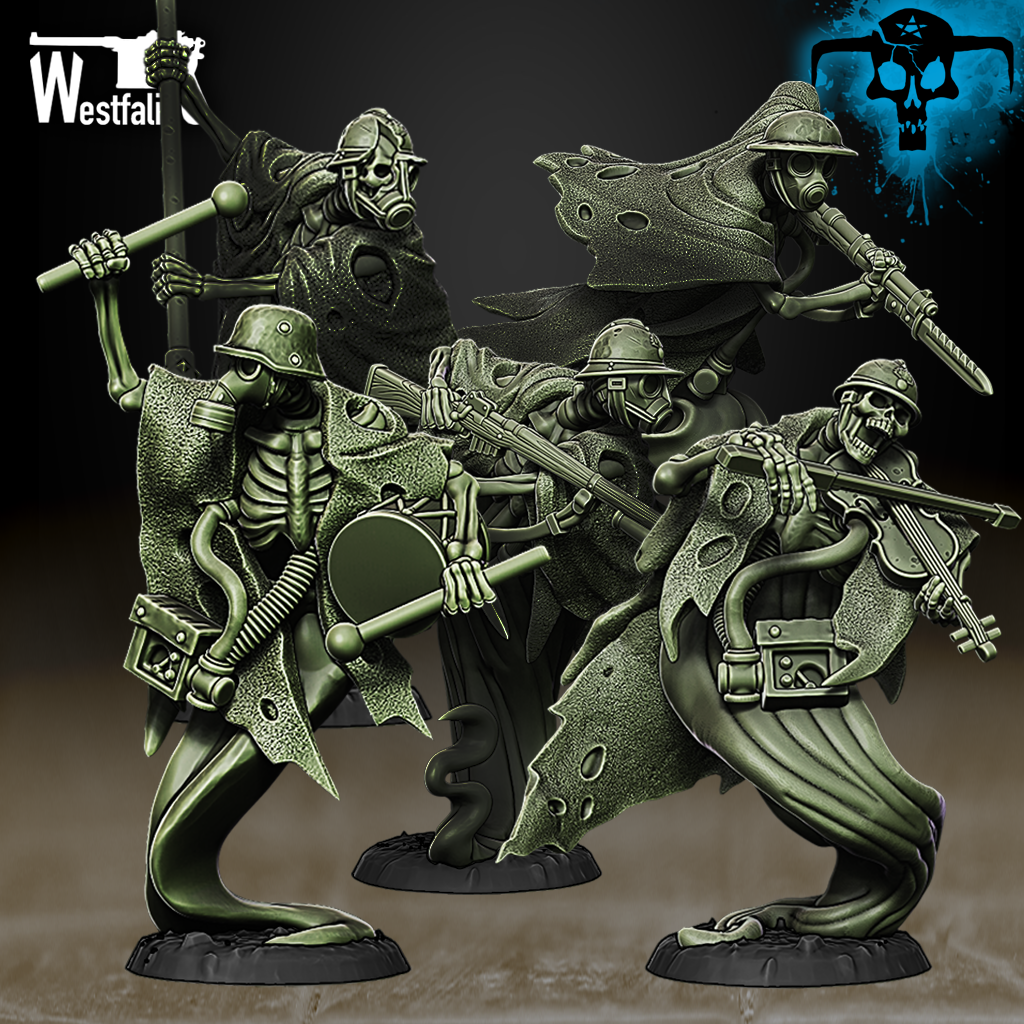 Ghosts of the Nomansland - Dead Soldiers by Westfalia Miniatures, is a proxy for Heretic Trooper, in Heretic Legion.