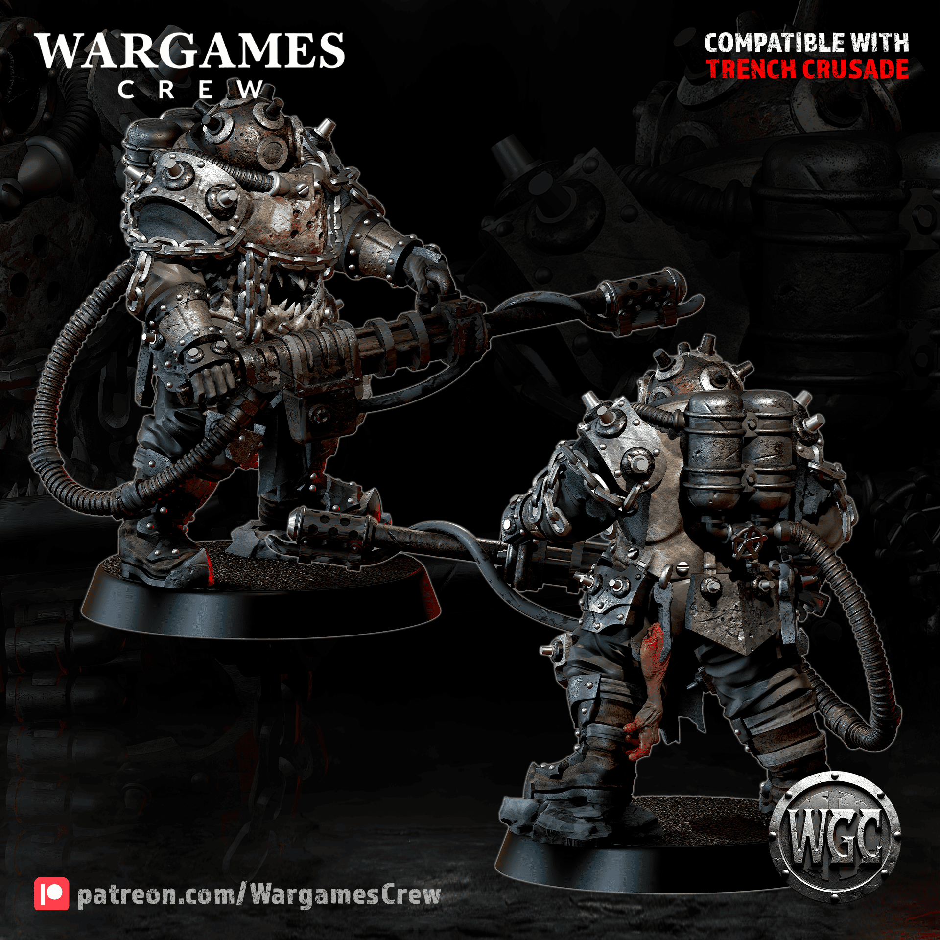 Abyssal Iron Gorger (shooting weapon) - Trench Crusade STL file - Image 4