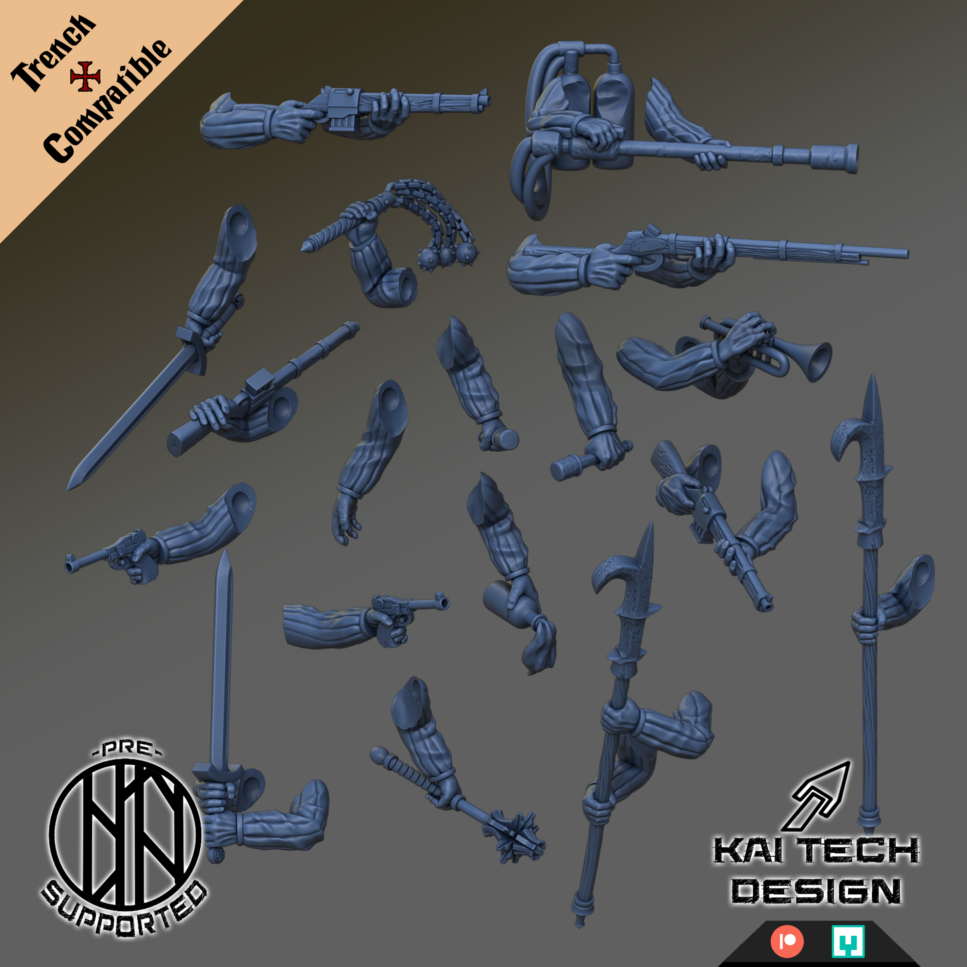 Pilgrims - Soldiers, modular - Trench Crusade STL file - Image 2