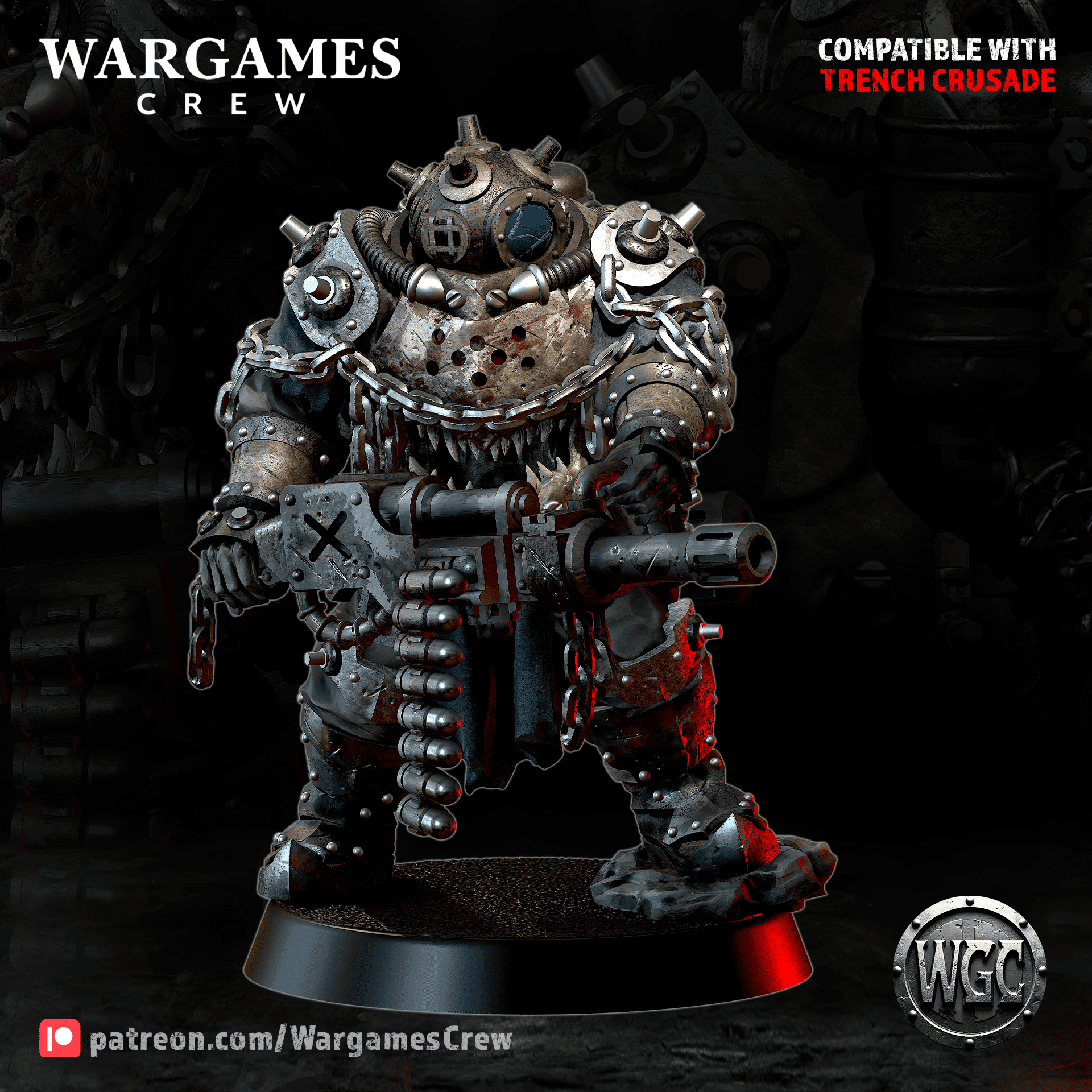 Abyssal Iron Gorger (shooting weapon) - Trench Crusade STL file - Image 3
