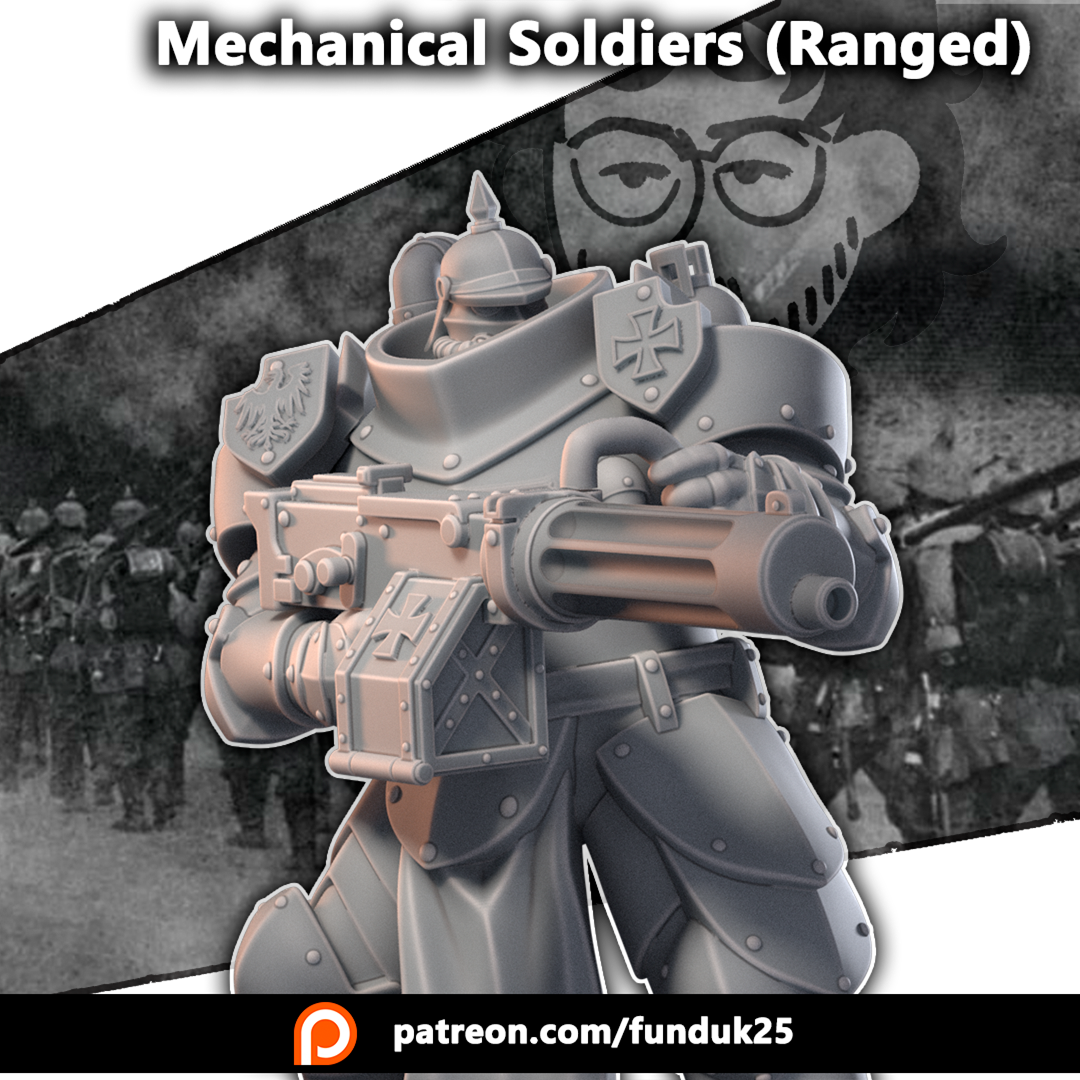 Mechanical Soldiers (Ranged) - Trench Crusade STL file for Mechanised Heavy Infantry
