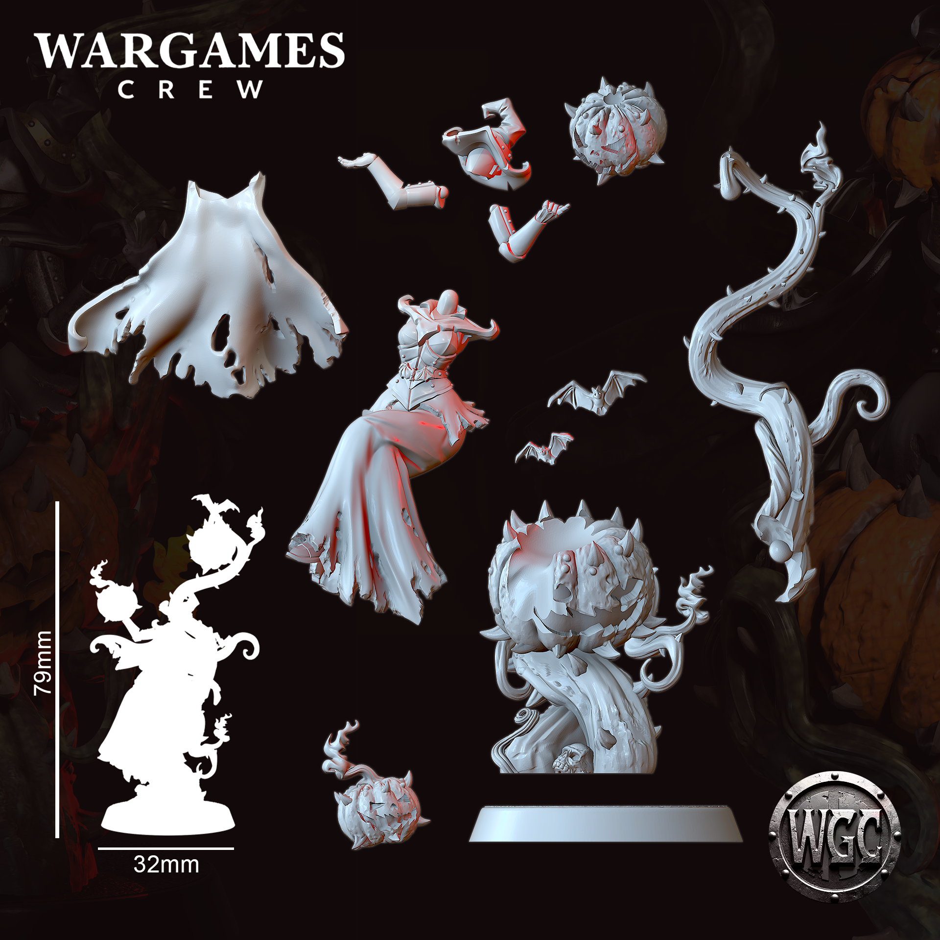 Pumpkin-Bomb Witch - Trench Crusade STL file - Image 6