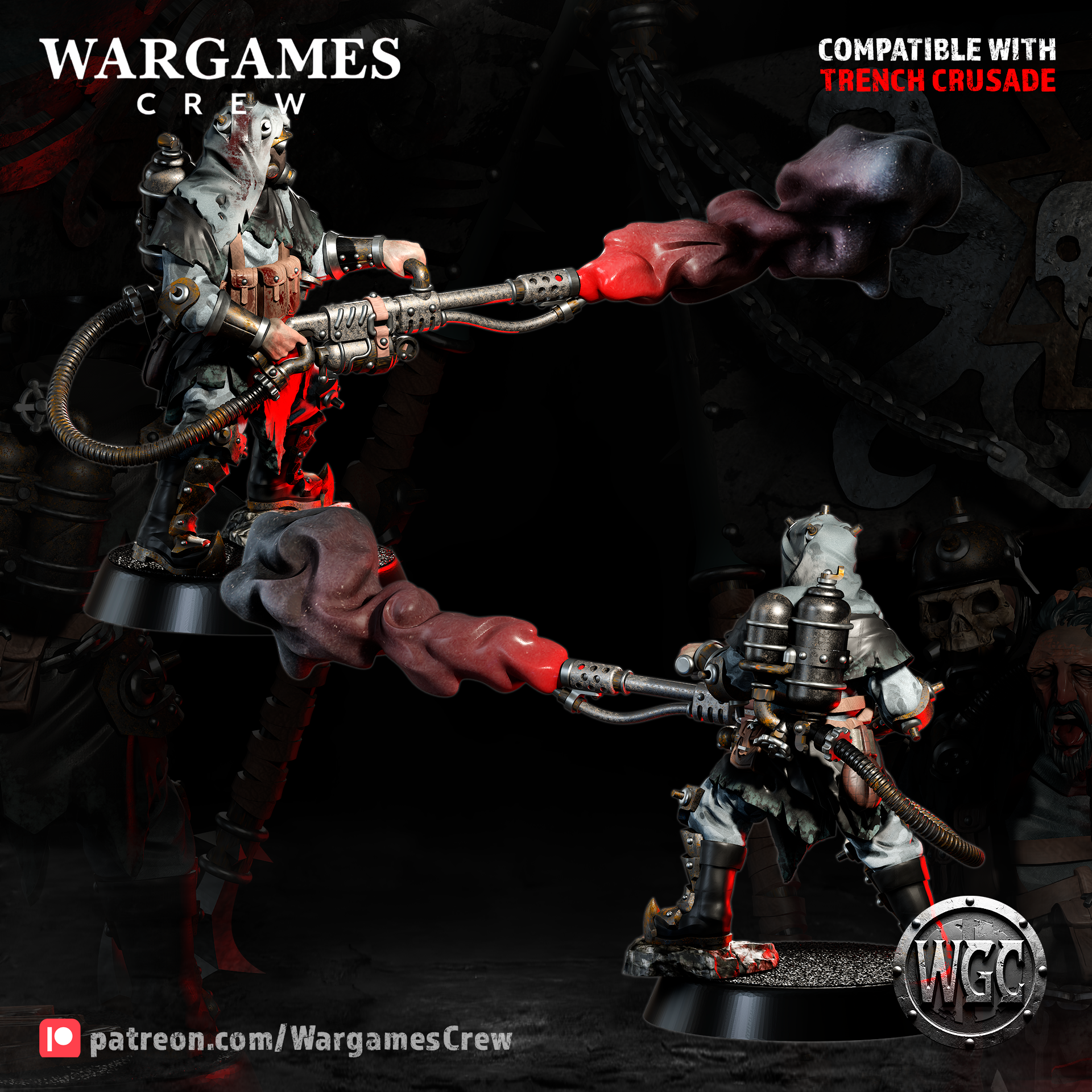 Hellwave Raiders Command - Trench Crusade STL file - Image 4