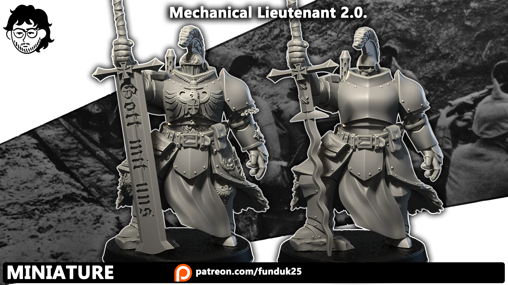 Mechanical Lieutenant 2.0. - Trench Crusade STL file - Image 3