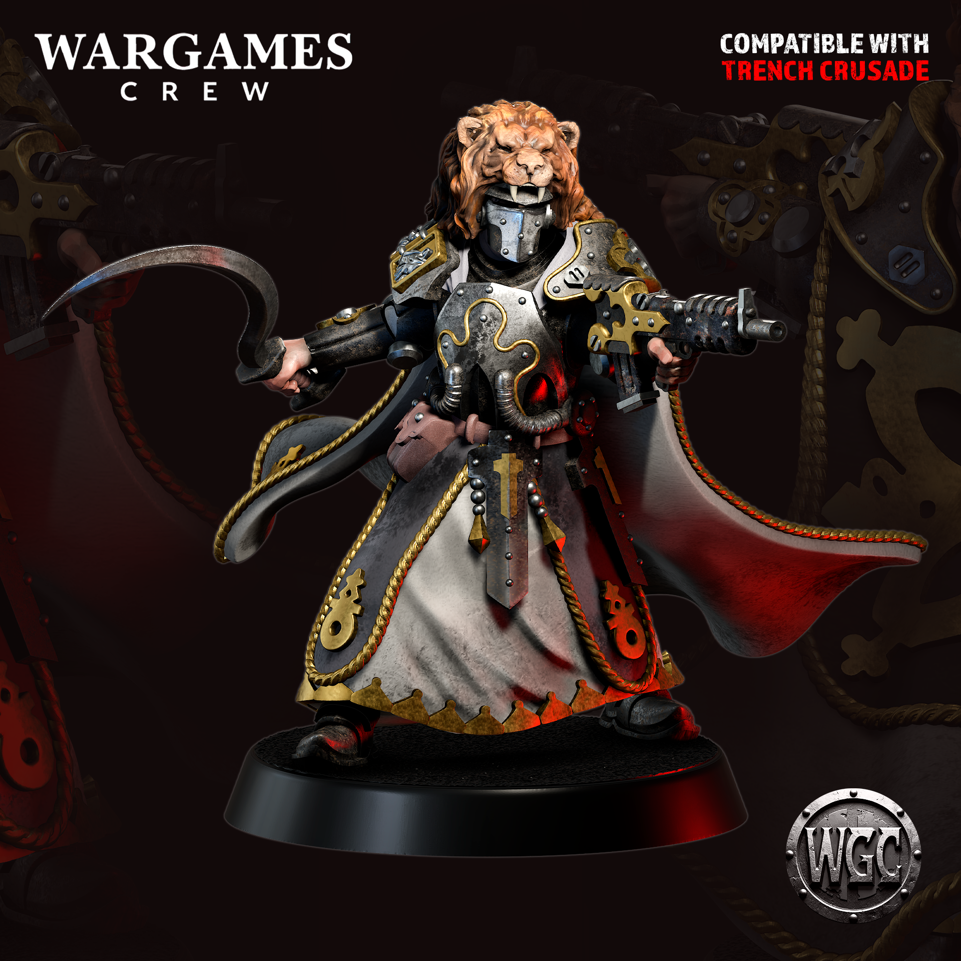 Colonial Phalanx Chewa-Lieutenant - Trench Crusade STL file for Lieutenant