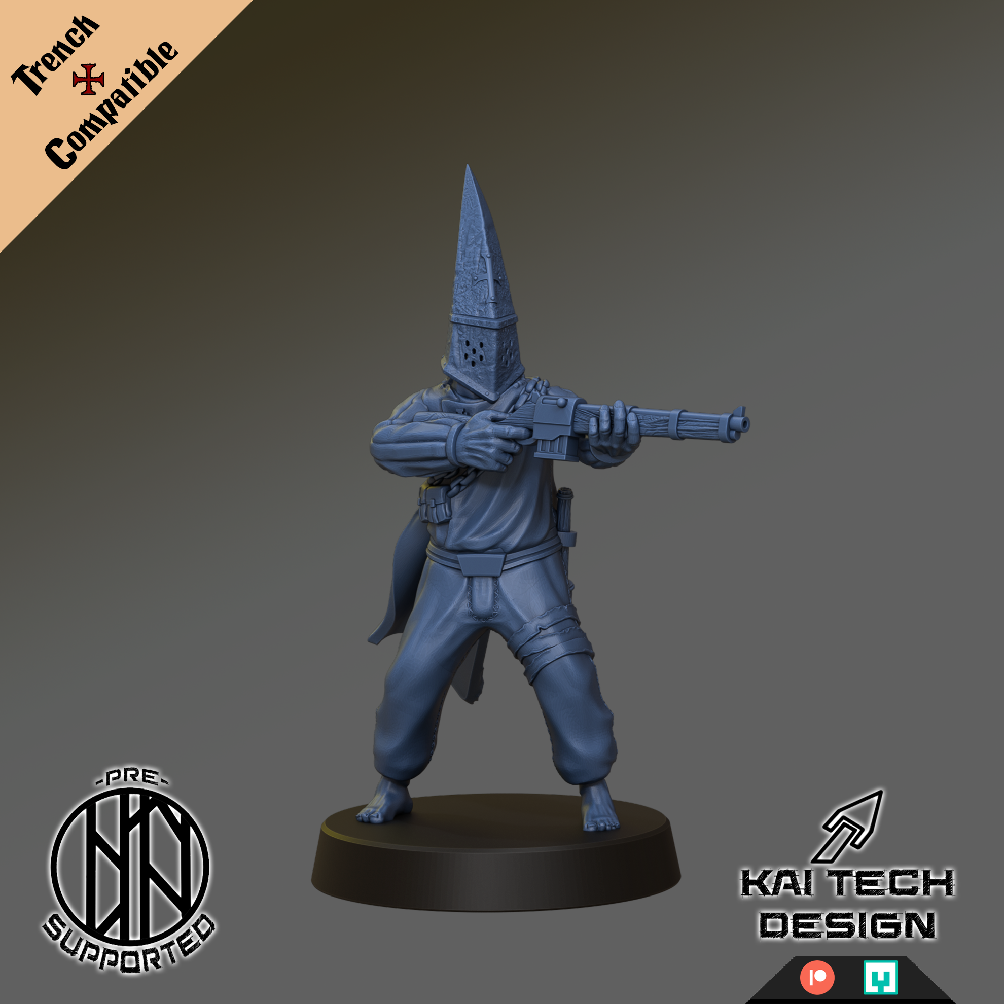 Pilgrims - Soldier 3, assault rifle - Trench Crusade STL file for Trench Pilgrim