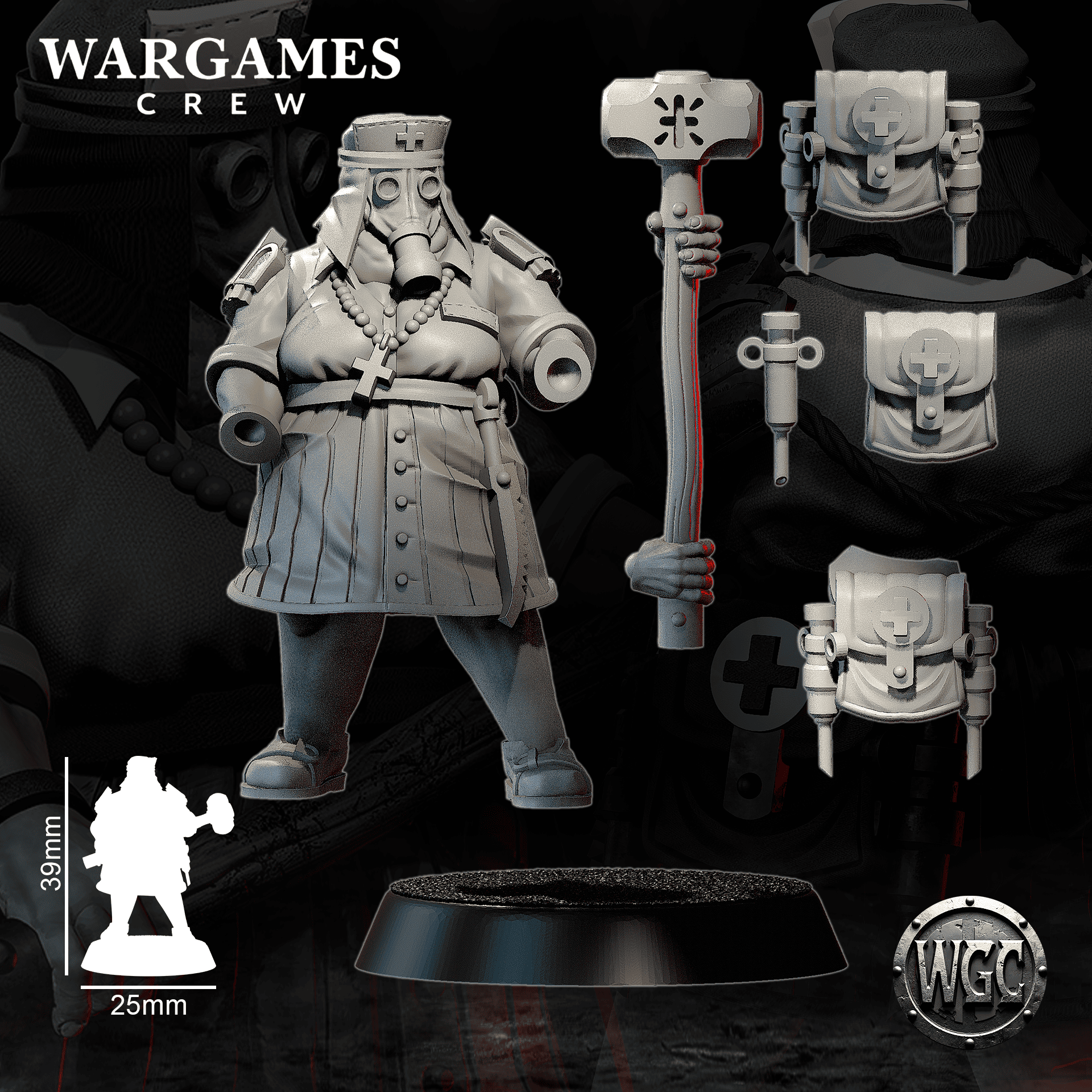 Brunzhilda Hammerkind - Combat Medic & Anesthetist - Trench Crusade STL file - Image 3