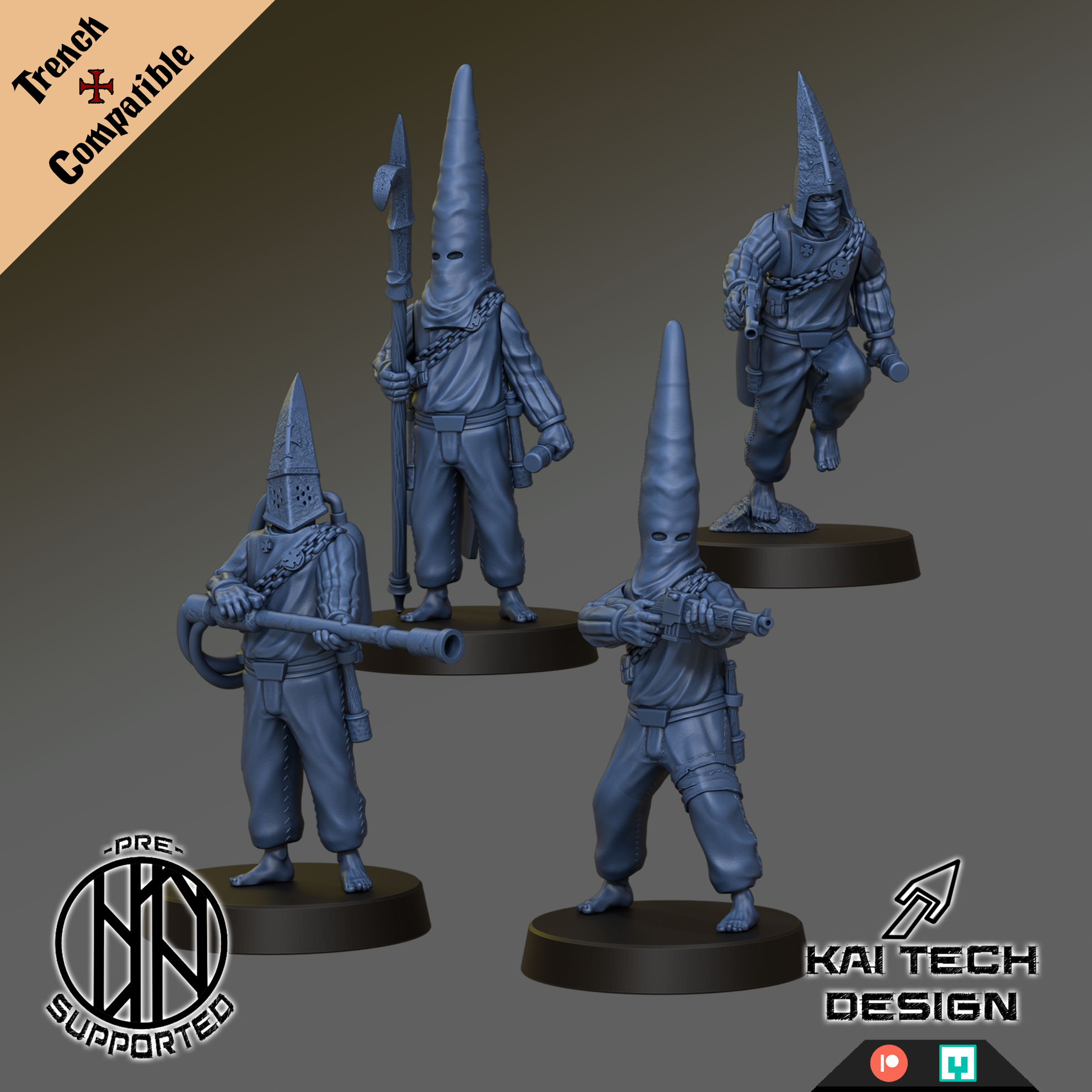 Pilgrims - Soldiers, modular - Trench Crusade STL file for Trench Pilgrim