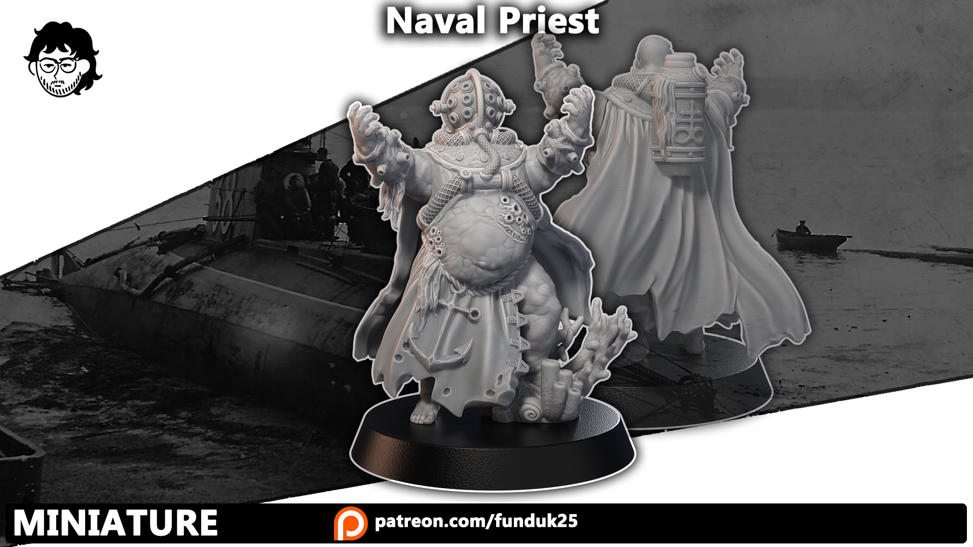 Naval Priest - Trench Crusade STL file - Image 3