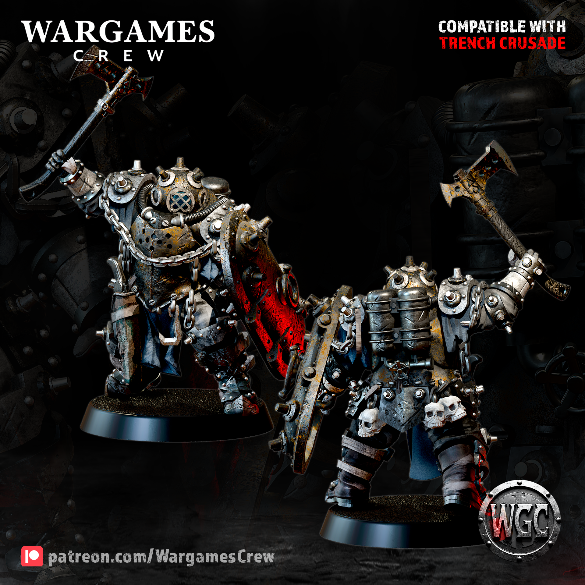 Abyssal Iron Gorger (HTH weapon) toothless - Trench Crusade STL file - Image 2