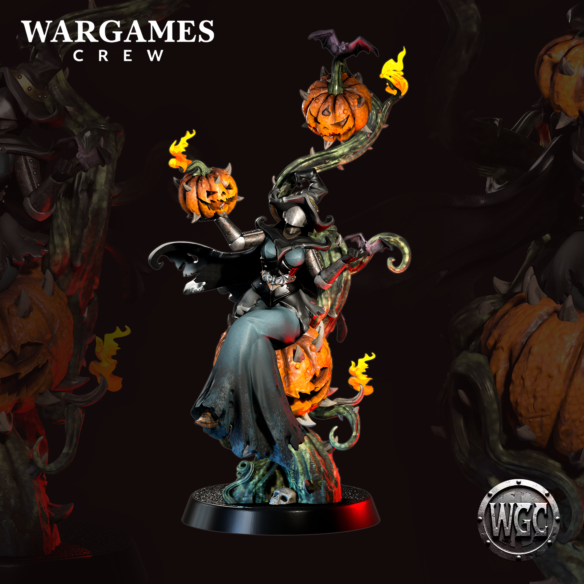 Pumpkin-Bomb Witch - Trench Crusade STL file for Artillery Witch, Artillery Witch of Mammon