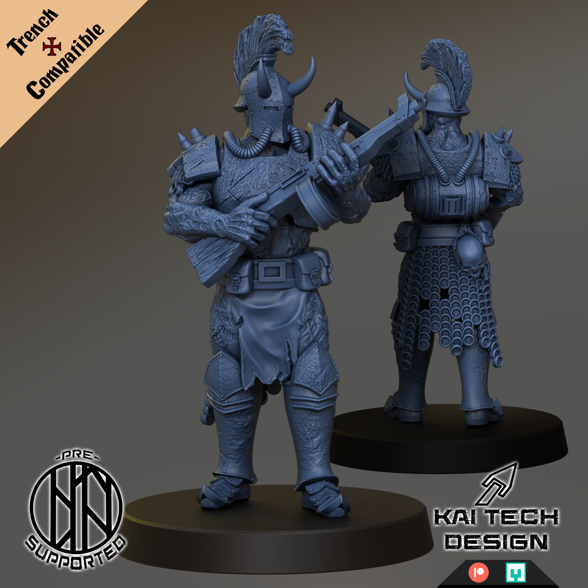 Heretics - Anointed Knight SMG - Trench Crusade STL file for Anointed Heavy Infantry
