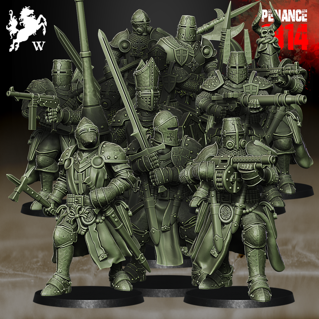 Mercenaries - Nomansland Crusaders - Trench Crusade STL file for Shocktrooper